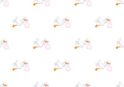 Baby Girl Stork Backing Paper