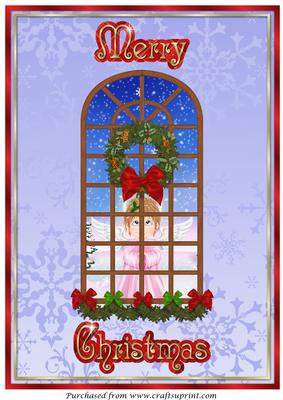 Christmas Window with Angel A4