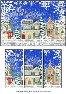 Christmas Street at Night Panel Card