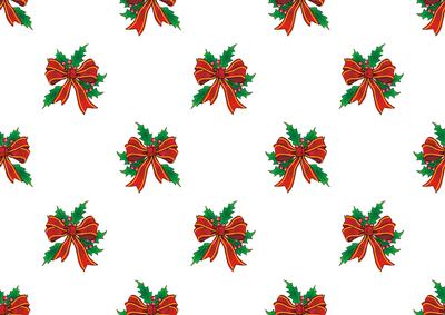 Christmas Holly with Bow Backing Paper