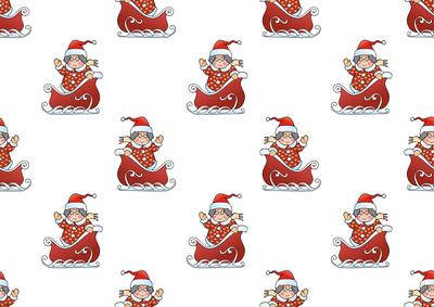 Grandma in Christmas Sleigh Backing Paper