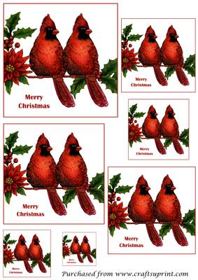 Christmas Cardinals Toppers