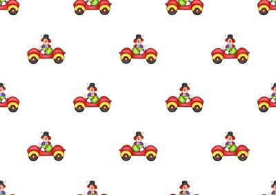 Birthday Clown in Car Backing Paper