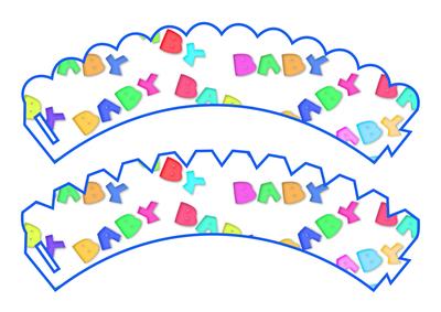 Cupcake Wrappers Baby Words 1