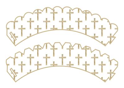 Cupcake Wrappers Christening Gold Cross