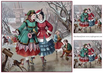 Vintage Ladies Skating Topper
