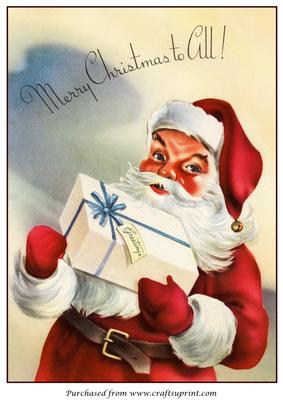 Santa Claus with Gift A4