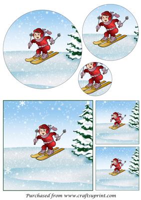 Skiing Girl Circle Pyramid