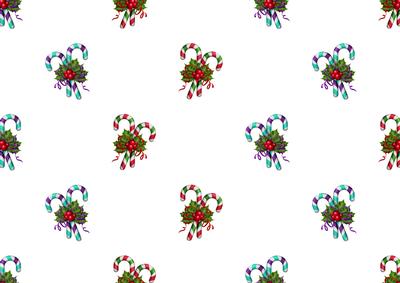 Christmas Candycanes and Holly Backing Paper