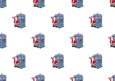 Santa Claus in Tardis Backing Paper