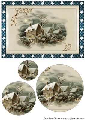 Victorian Christmas Scene Circle Pyramid