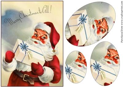 Santa Claus with Gift Oval Pyramid