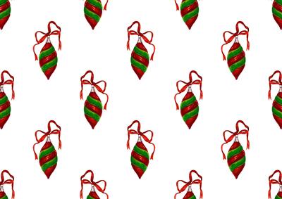 Vintage Bauble Green Red Backing Paper