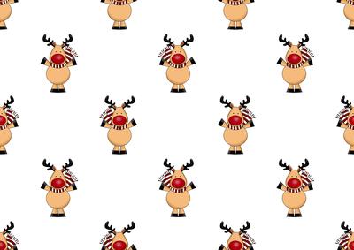 Christmas Reindeer with Scarf Backing Paper