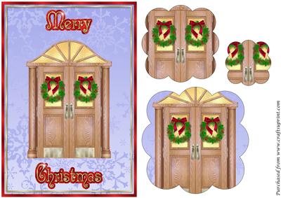 Christmas Door Scalloped Pyramid