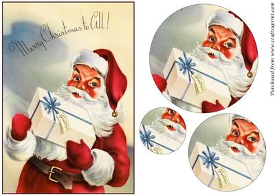 Santa Claus with Gift Circle Pyramid