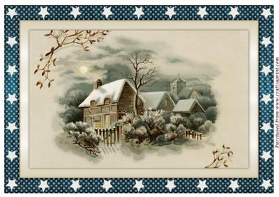 Victorian Christmas Scene A4