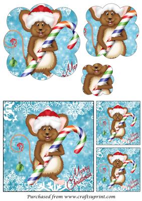 Christmas Mouse Scalloped Pyramid
