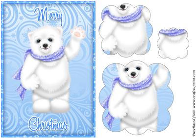 Christmas Polar Bear Scalloped Pyramid