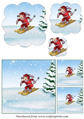 Skiing Girl Scalloped Pyramid