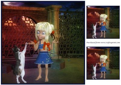 Girl and Cat Dancing Topper