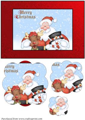 Santa and Friends Scalloped Pyramid