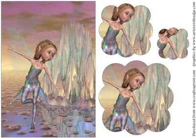 Dancing Butterfly Fairy Scalloped Pyramid