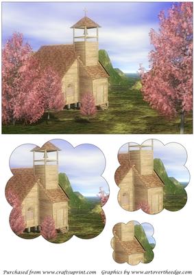 Wooden Church Scalloped Pyramage