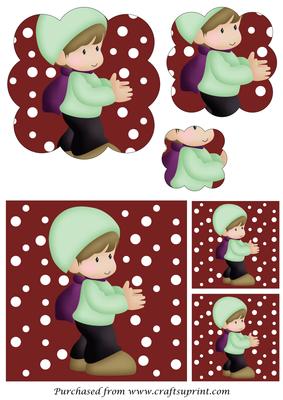 Christmas Boy Scalloped Pyramid		