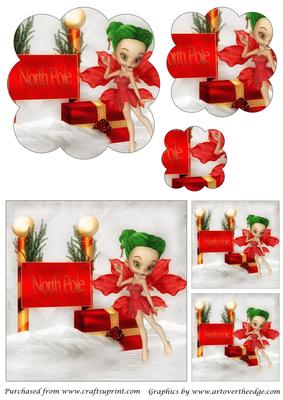 Christmas Fairy Scalloped Pyramid