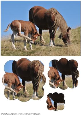 Mare and Foal Scalloped Pyramid