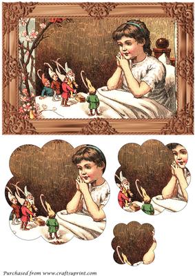 Girl with Elves Scalloped Pyramid
