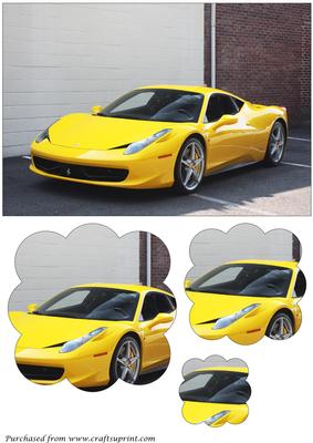 Yellow Ferrari Scalloped Pyramid