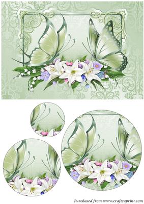 Butterflies and Flowers Circle Pyramage
