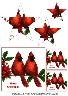 Christmas Cardinals Star Pyramid