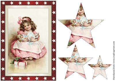 Christmas Girl with Doll Star Pyramid