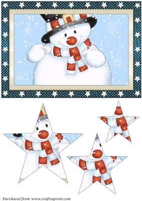 Cute Christmas Snowman Star Pyramid