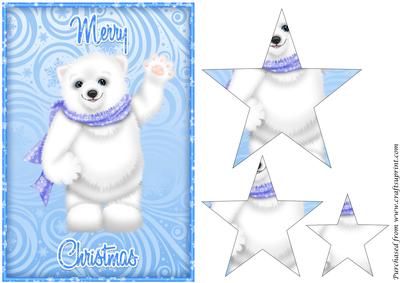 Christmas Polar Bear Star Pyramid