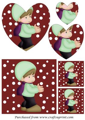 Christmas Boy Heart Shaped Pyramid		