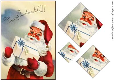Santa Claus with Gift Diamond Pyramid