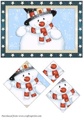 Cute Christmas Snowman Diamond Pyramid