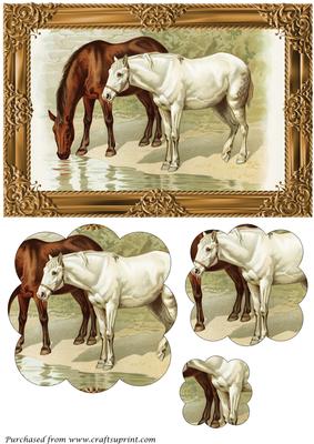 Farm Horses Scalloped Pyramid