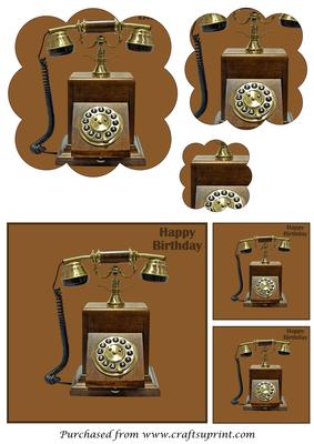 Vintage Telephone Scalloped Pyramid