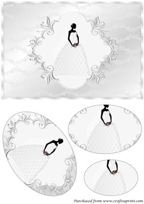 Bride with Lace Dress Oval Pyramid