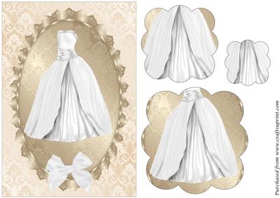 White Wedding Dress Scalloped Pyramid