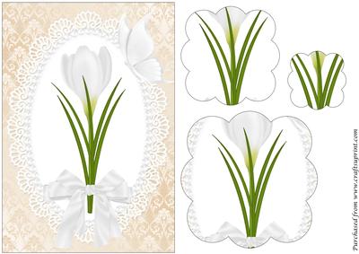 White Crocus Scalloped Pyramid