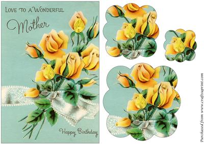 Mothers Day Card Scalloped Pyramid