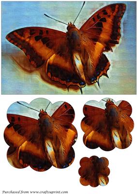 Butterfly Painting Scalloped Pyramid
