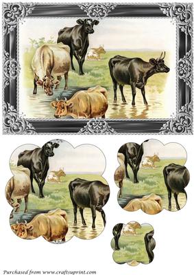 Farm Cows Scalloped Pyramid