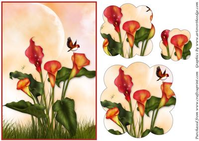 Calla Lilies Scalloped Pyramid
